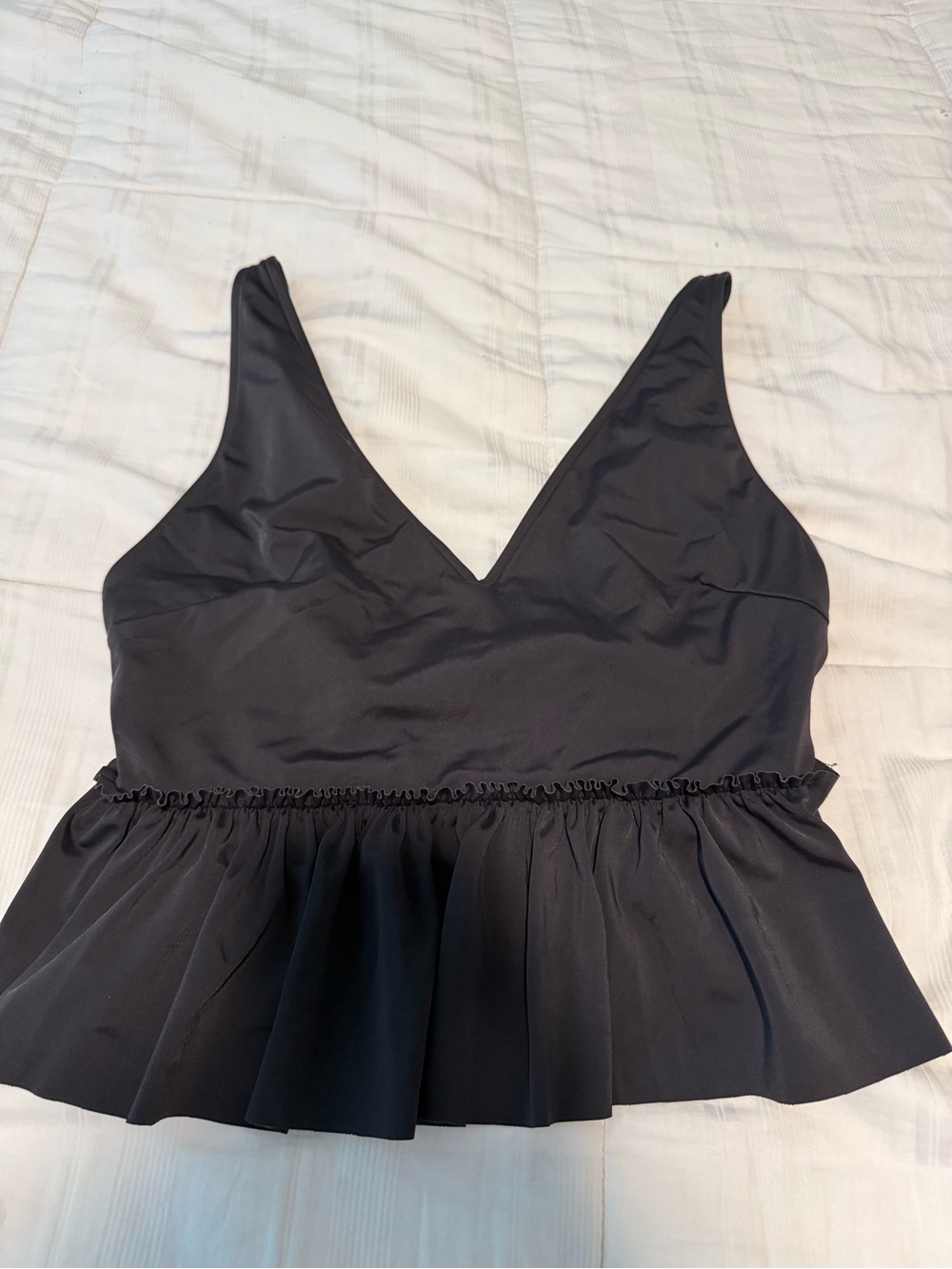 Kortni Jeane Black Peplum Swim Top